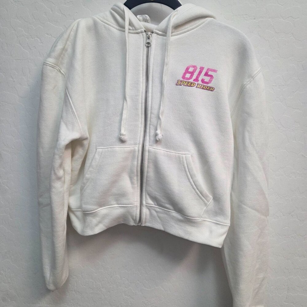 Full Tilt-Trendy hoodie zipper jacket/size medium crop/Vintage racecar